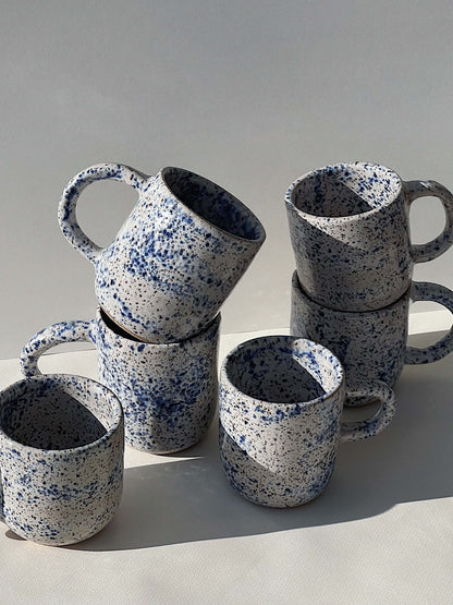 blue speckled mug