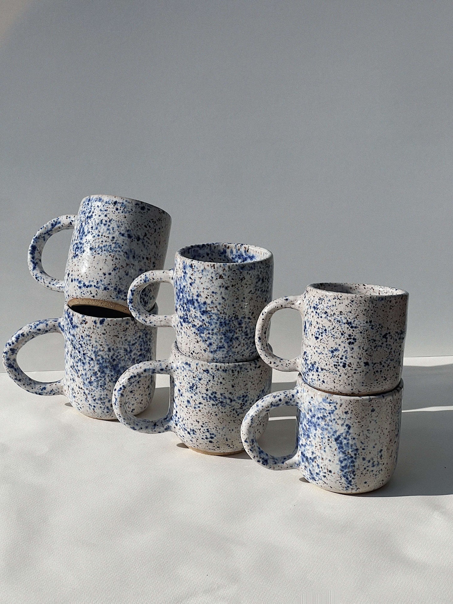 blue speckled mug