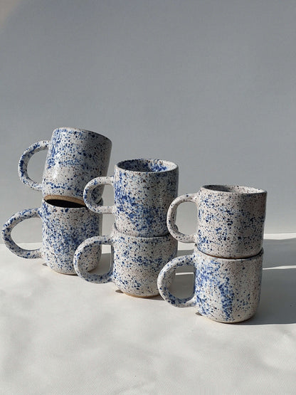 blue speckled mug