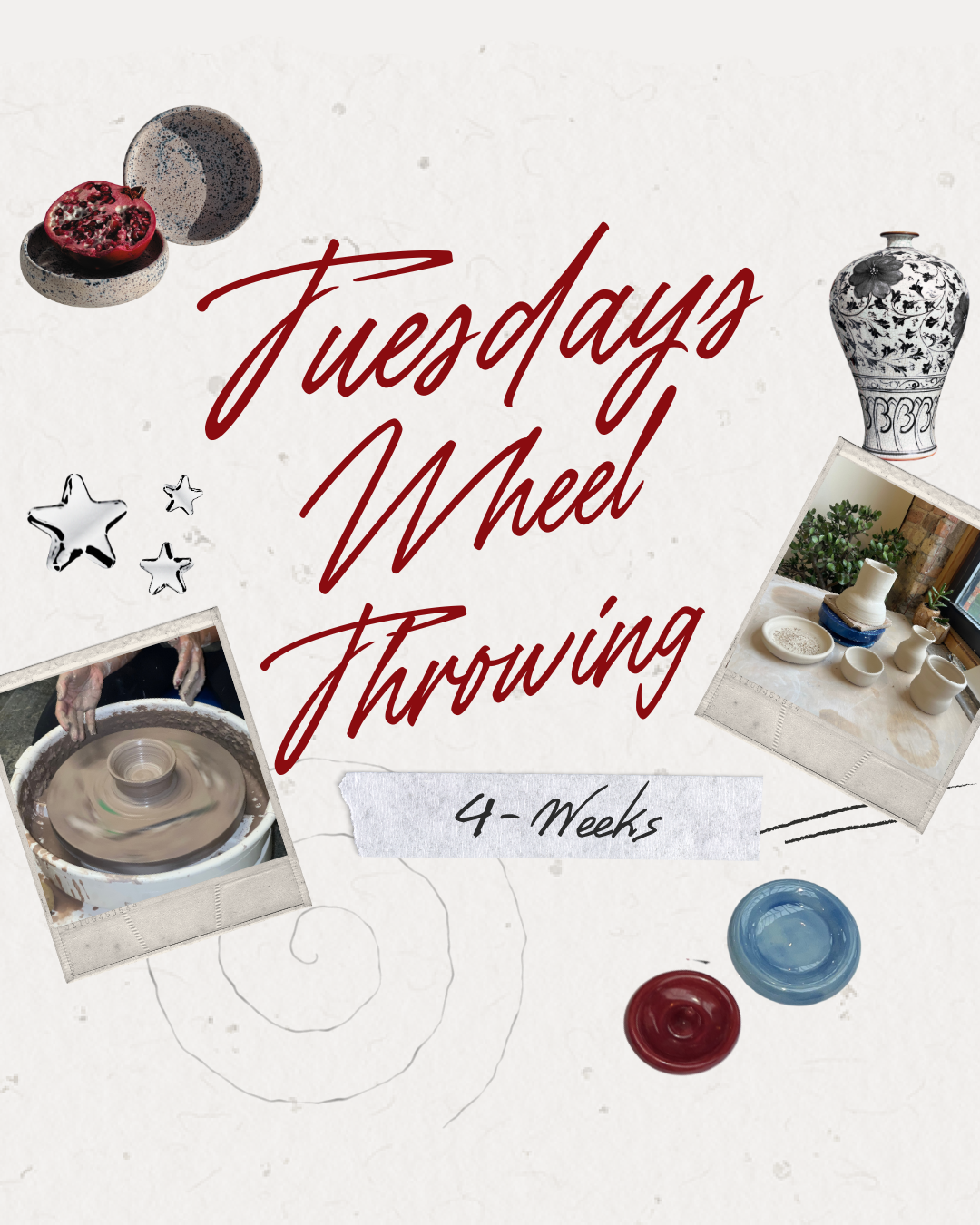 4-Week Wheel Throwing Pottery Class (Chicago) — Tuesdays