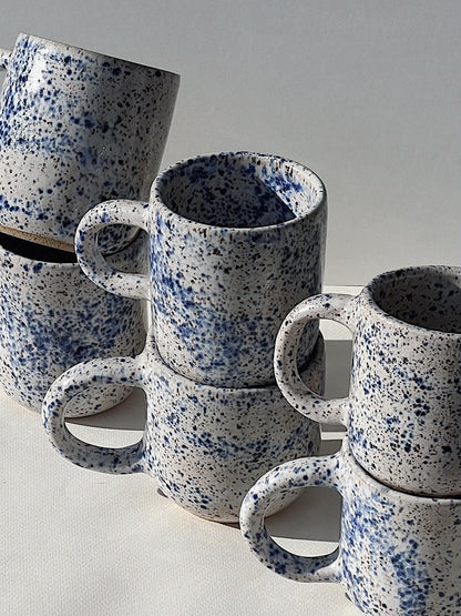 blue speckled mug