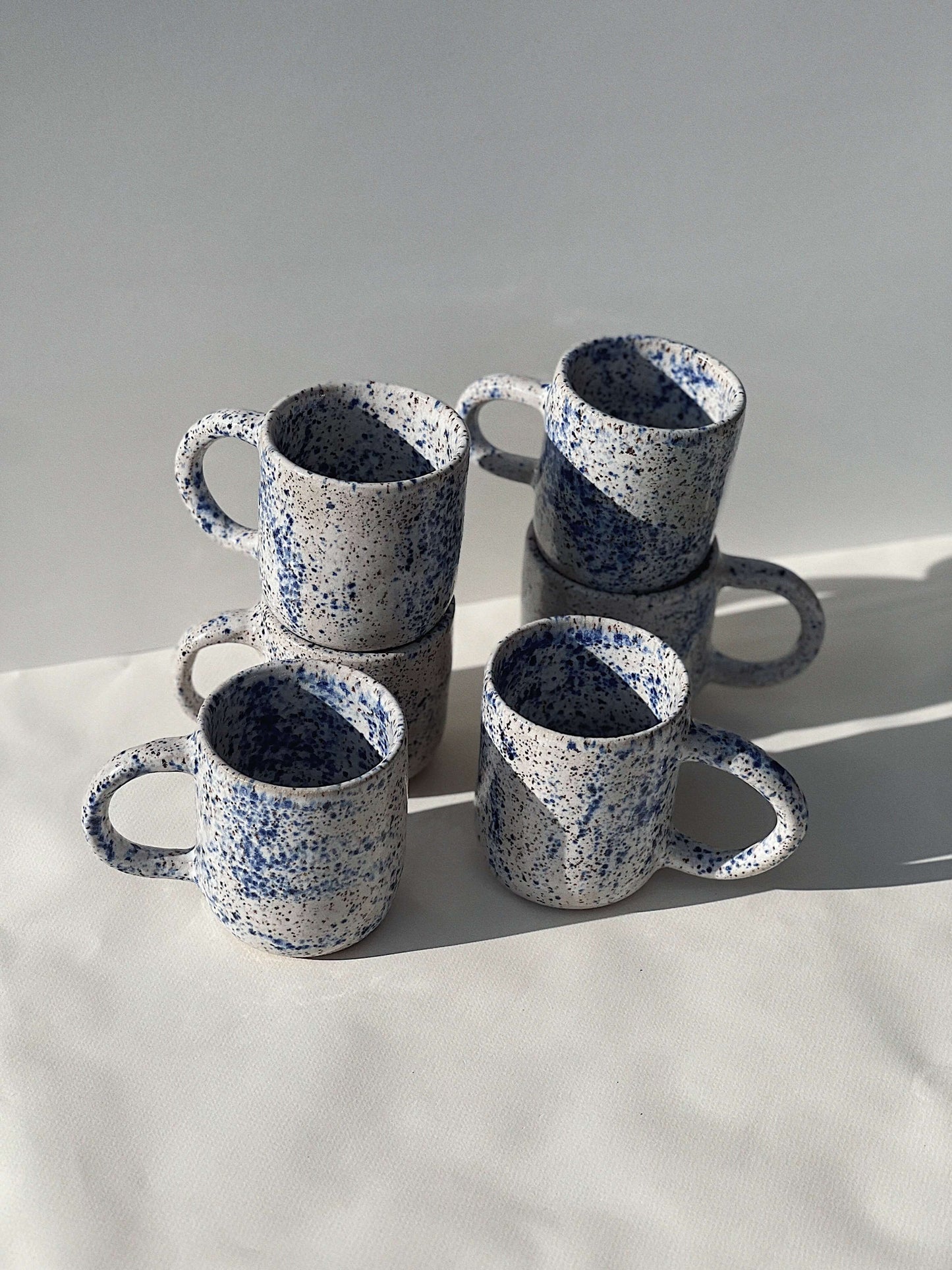 blue speckled mug