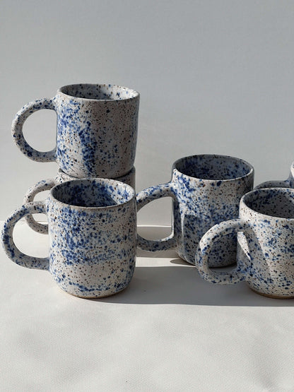 blue speckled mug