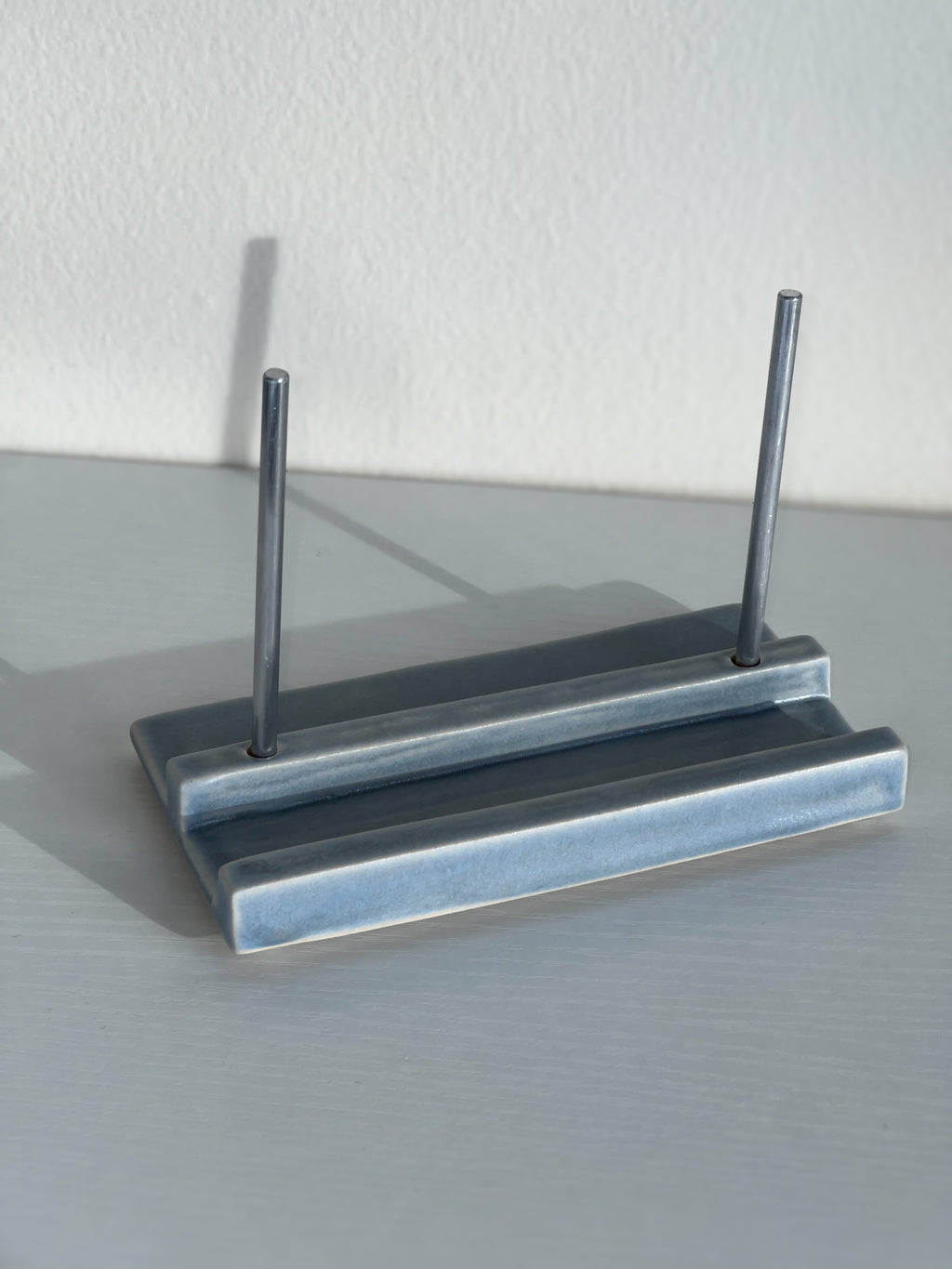 Tabletop Ceramic Record Stand - french blue