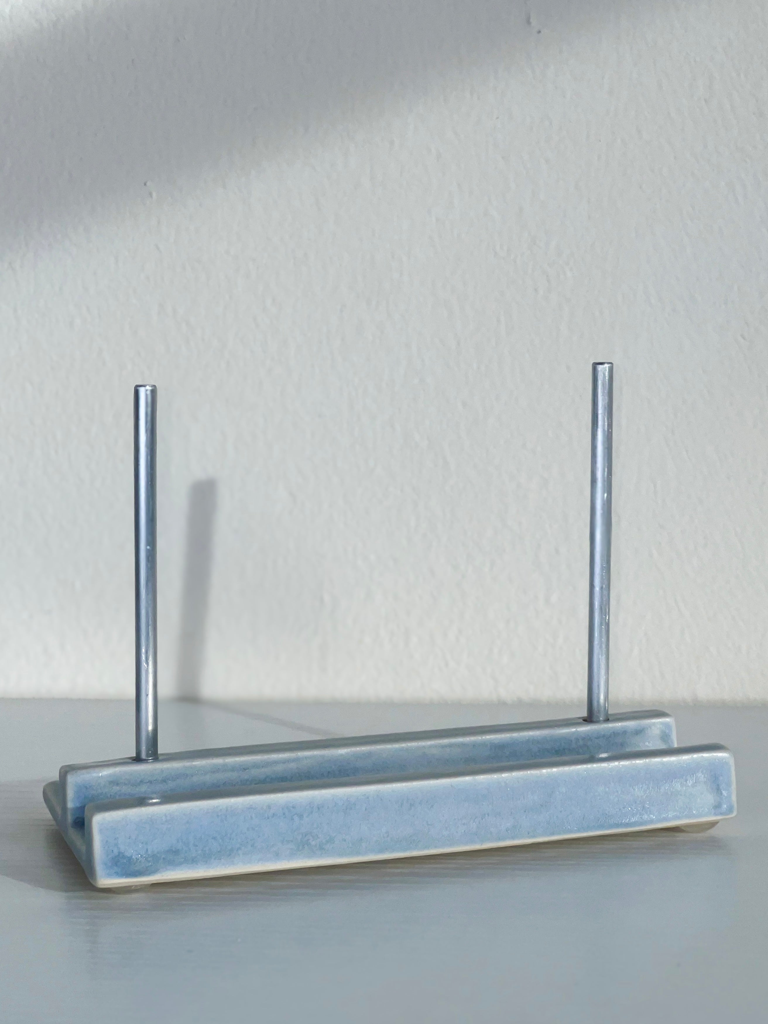 Tabletop Ceramic Record Stand - french blue