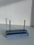 Tabletop Ceramic Record Stand - icy blue