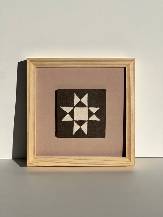 quilt block No. 03, ceramic wall art