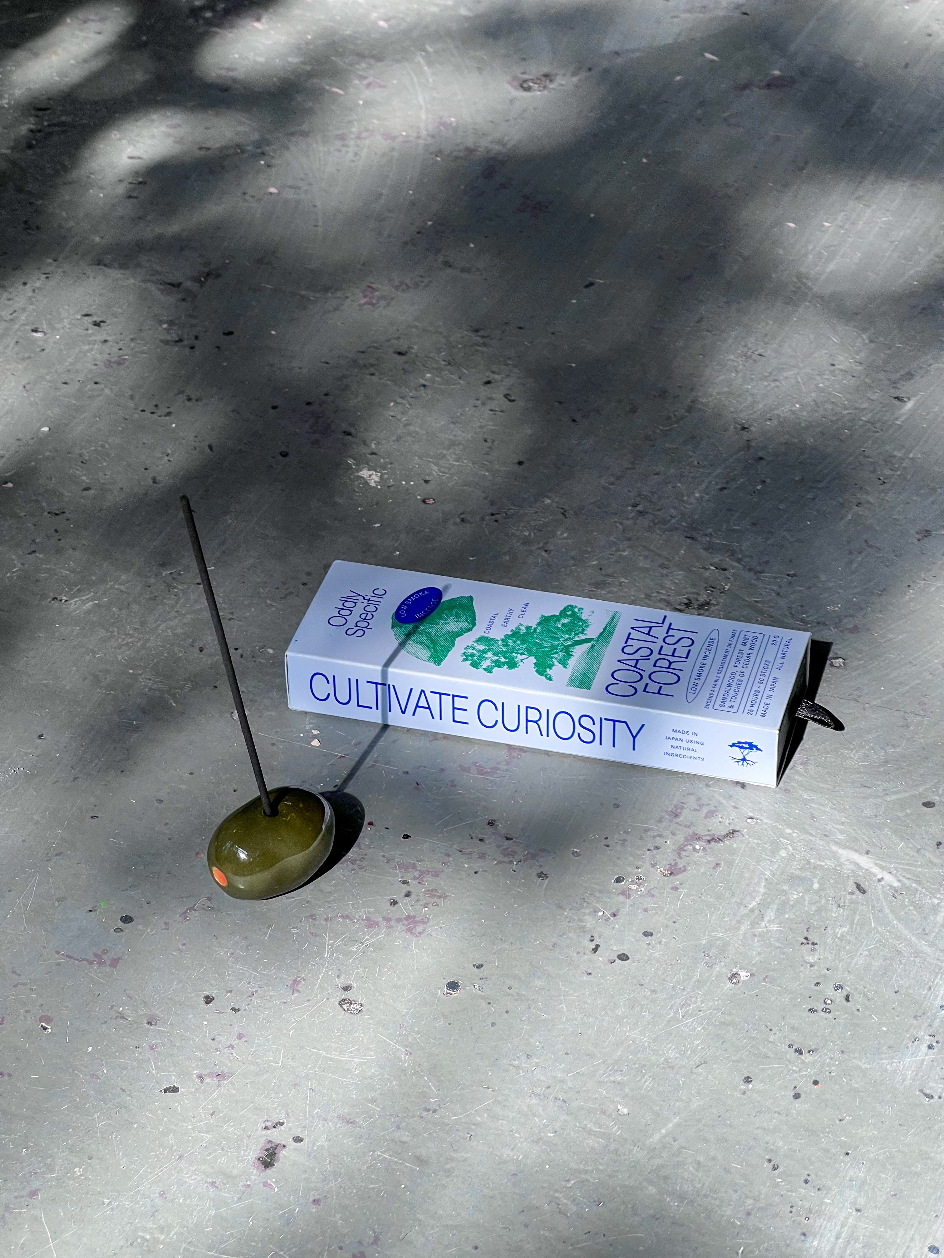 ceramic olive incense holder