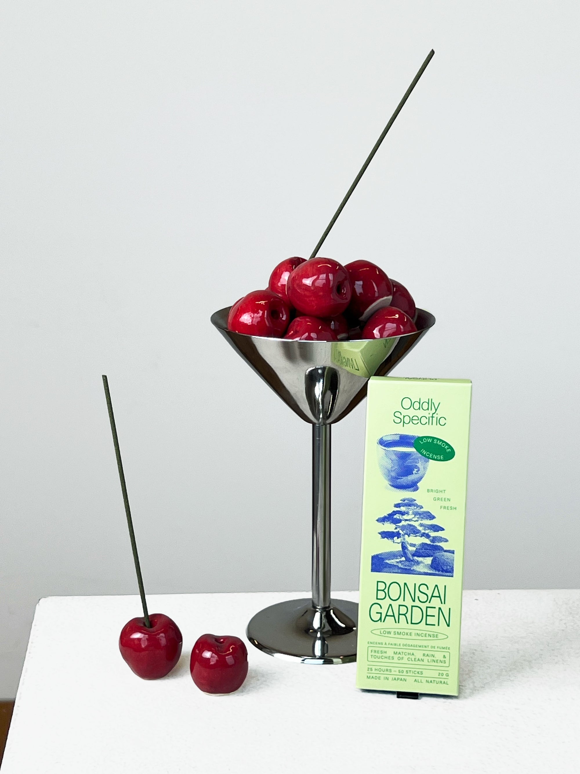ceramic cherry incense holder