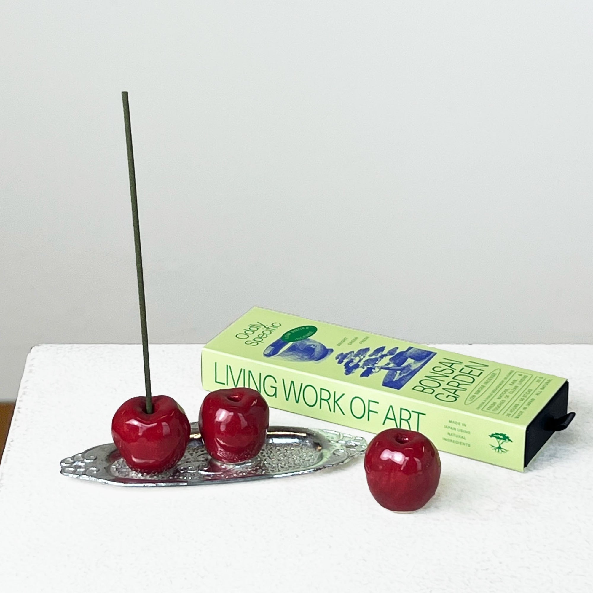 ceramic cherry incense holder