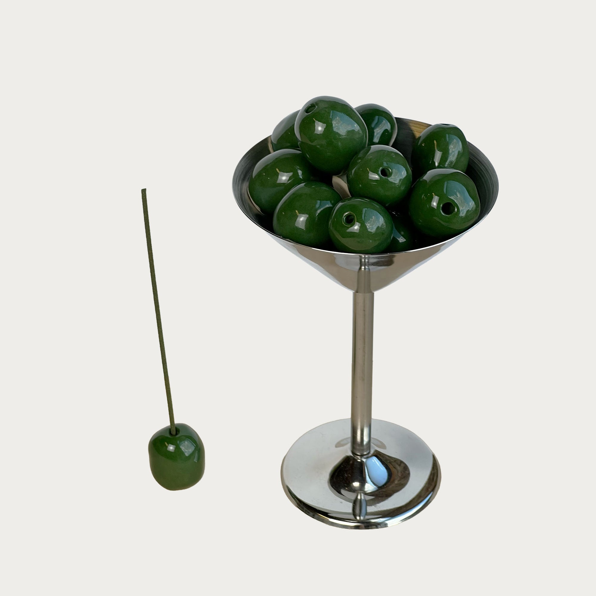 ceramic olive incense holder